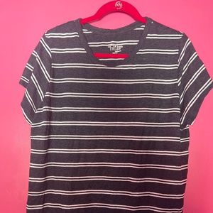 Time and tru xxxl charcoal and white stripe shirt